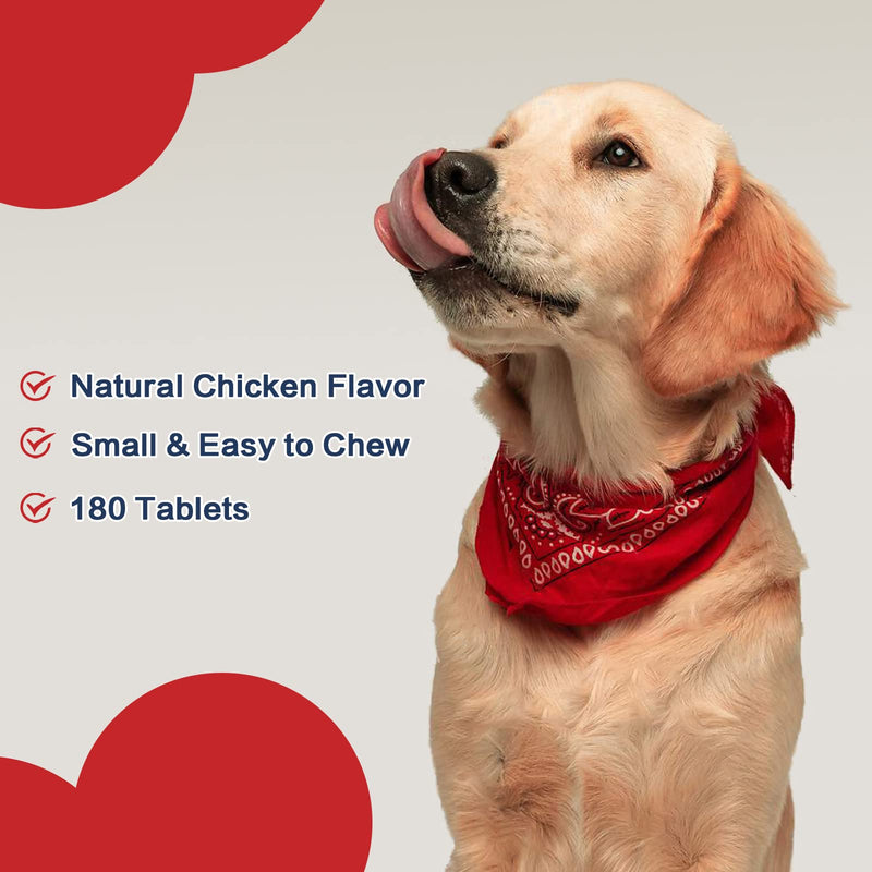 Probiotics for Dogs, Dog Probiotics and Digestive Enzymes for Gut & Digestive Health, with Prebiotics and Multivitamin, Constipation, Diarrhea and Allergy Relief, Immune Support, 180 Tablets Chicken - BeesActive Australia