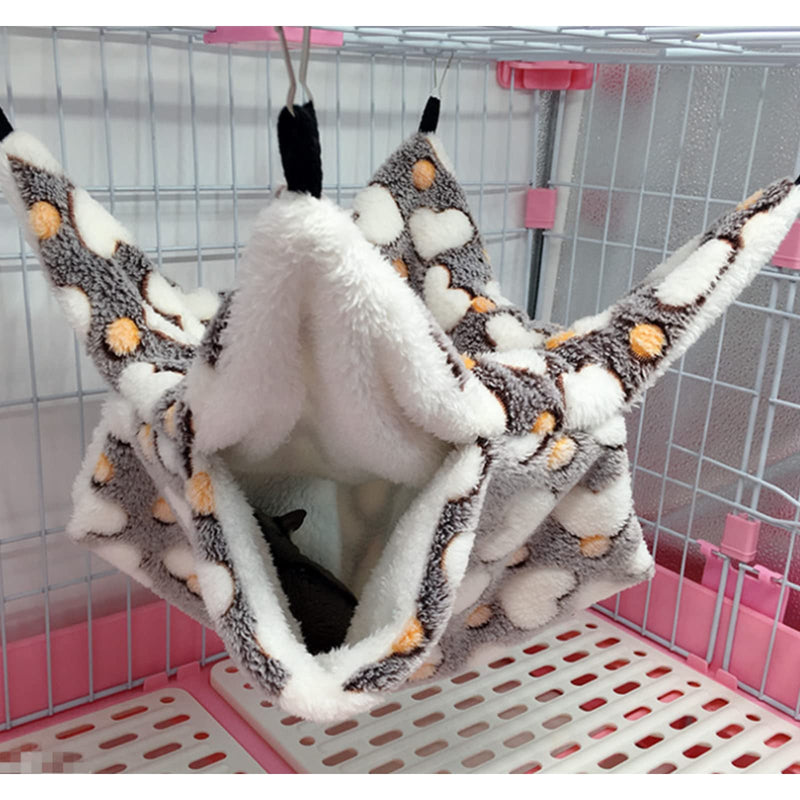 2 Pieces Guinea Pig Rat Hammock, Bunkbed Guinea Pet Small Animal Hanging Hammock Hamster Ferret Cage Accessories Toys Bed for Small Animals Chinchilla Parrot Ferret Squirrel Sugar Glider Playing… Purple + Coffee Hearts - BeesActive Australia