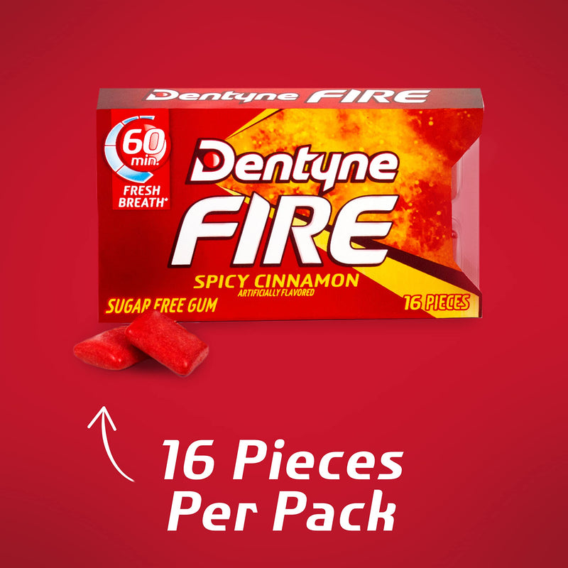 Dentyne Fire Spicy Cinnamon Sugar Free Gums 16 Pieces 39 g - BeesActive Australia