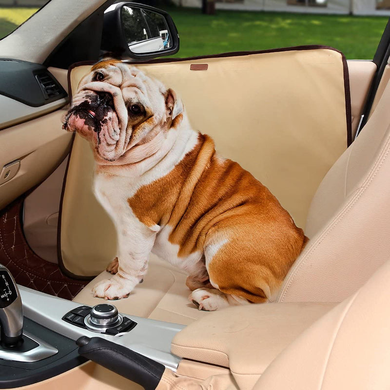 BECROWMUS 2 Packs Waterproof Pet Car Door Cover Anti Scratch Vehicle Door Protector, Guard for Car Doors Dogs Claws Travel Back Window Nails Scratching Covers -Two Steps to Install, Beige - BeesActive Australia