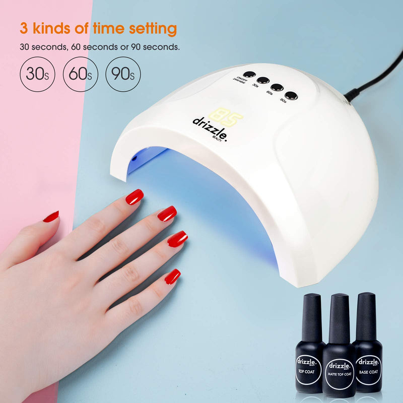 Drizzle UV LED Nail Lamp Light 24W/48W Professional Nail Dryer (UL Certified) Salon Quality Quick Curing Lamp for Gel Nails Polish with 30s 60s 90s Timer Sensor (White) Model 1 - BeesActive Australia