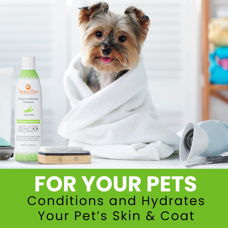 Aroma Paws Deep Conditioning Treatment for Dogs - Detangling Conditioner for Long Coat and Undercoat - Hydrating Conditioner with Aloe Vera Extract, Avocado, and Coconut Oils - Fragrance-Free - BeesActive Australia