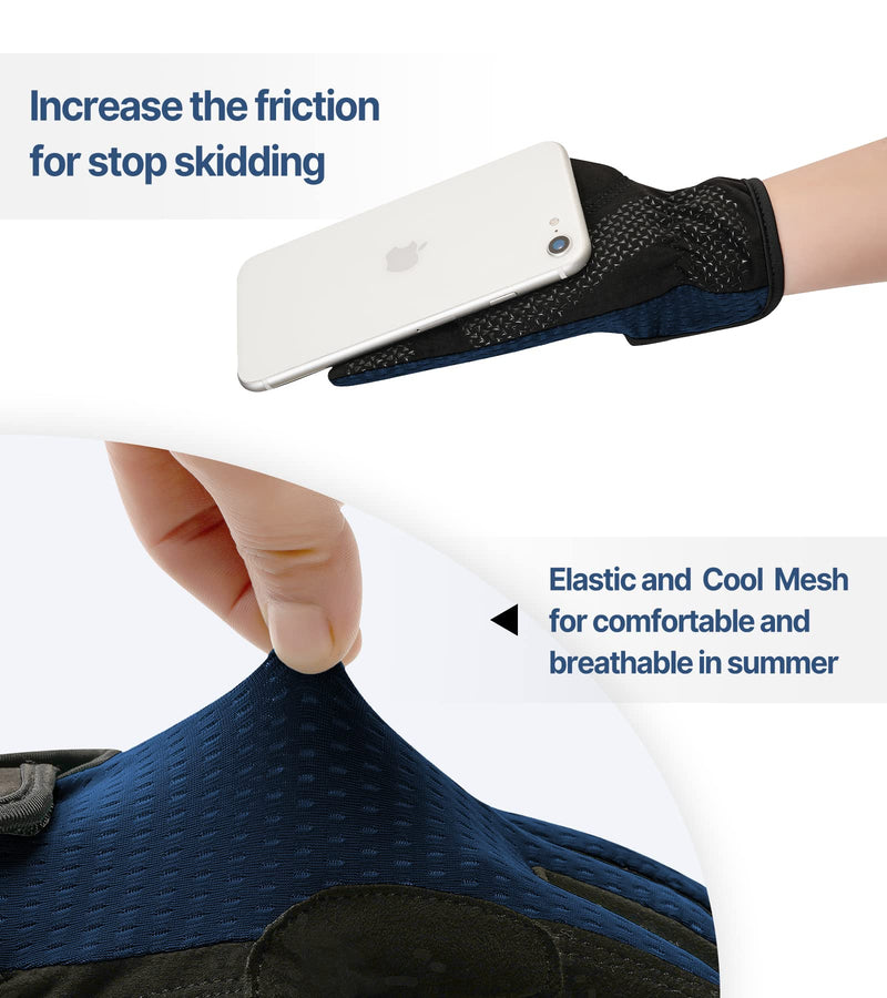 Kids Horse Riding Gloves Equestrian Anti Slip Children Horseback Bike Gardening Fishing Cycling Outdoor Activities Riding Gloves Girls Boys Youth Navy Non-slip Silicone XL (Age 12-14) - BeesActive Australia
