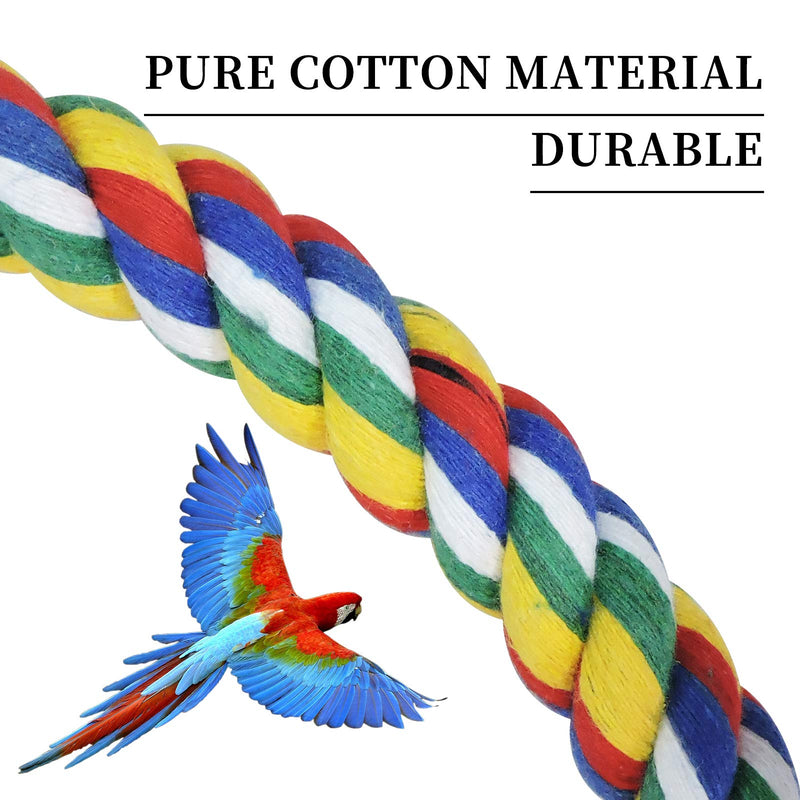 WishLotus Bird Swing, Cage Hanging Toys Cotton Rope Swing Bite Resistance Perches Toy Parrot Toy Boredom Breaker for Budgie, Cockatiels, Conures, Finches, Small Parakeets 18cm - BeesActive Australia
