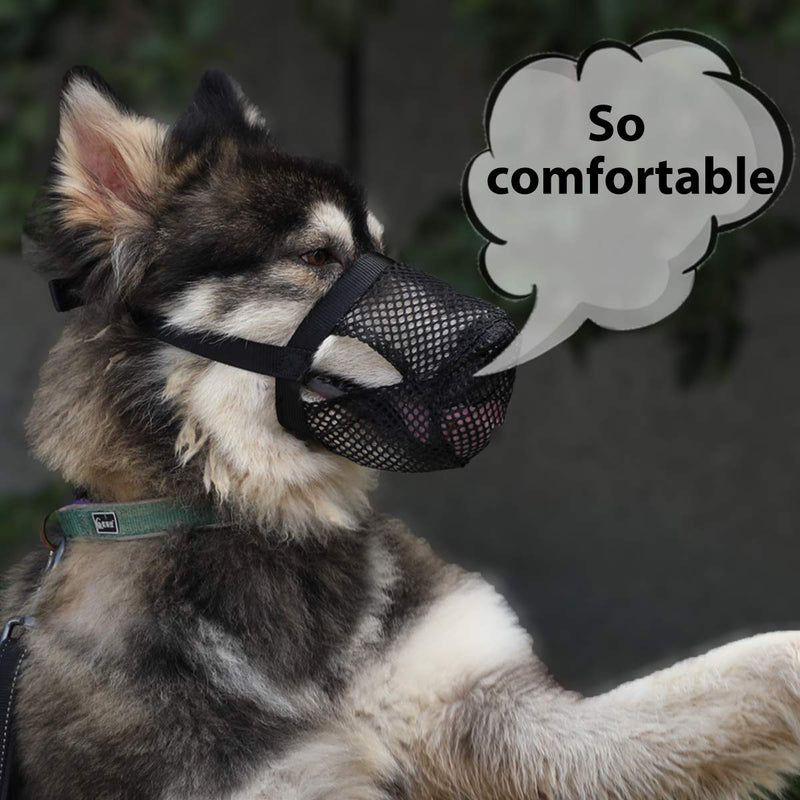 Breathable Mesh Dog Muzzle, Poisoned Bait Protective Muzzle for Dogs to Prevent Biting and Barking S Black - BeesActive Australia