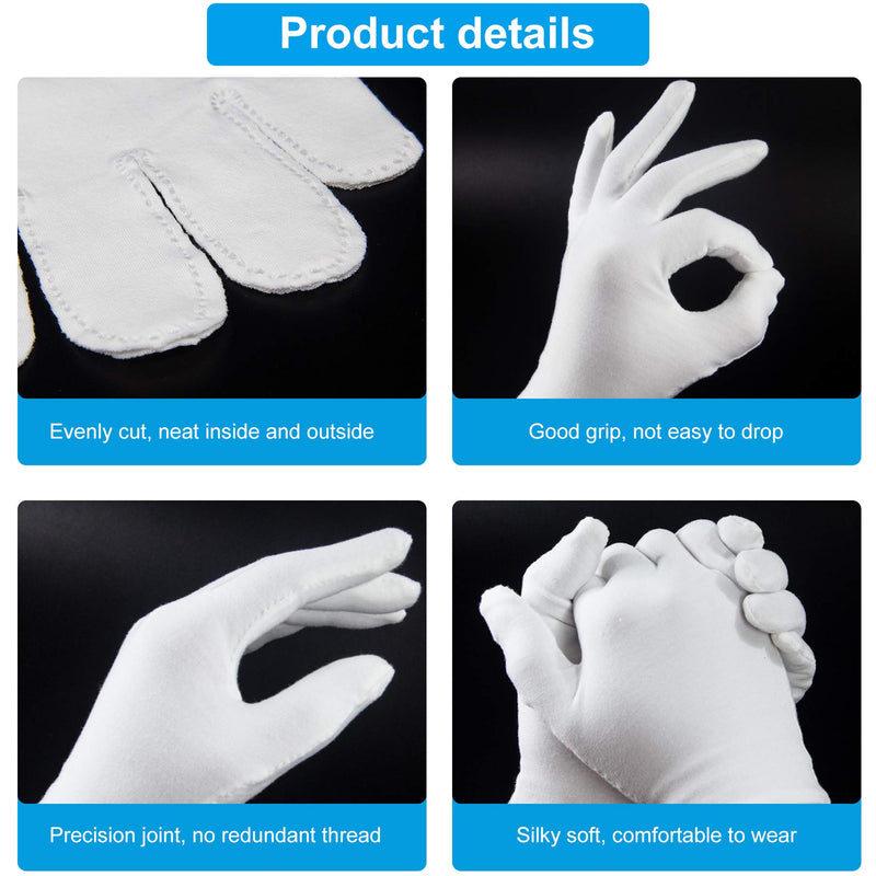 5Pairs(10Pcs) Moisturizing Gloves Overnight, Cotton Gloves for Dry Hands Eczema,White Cotton Gloves for Men and Women,Washable SPA Cotton Inspection Gloves, One Size Fit Most Cloth Gloves - BeesActive Australia