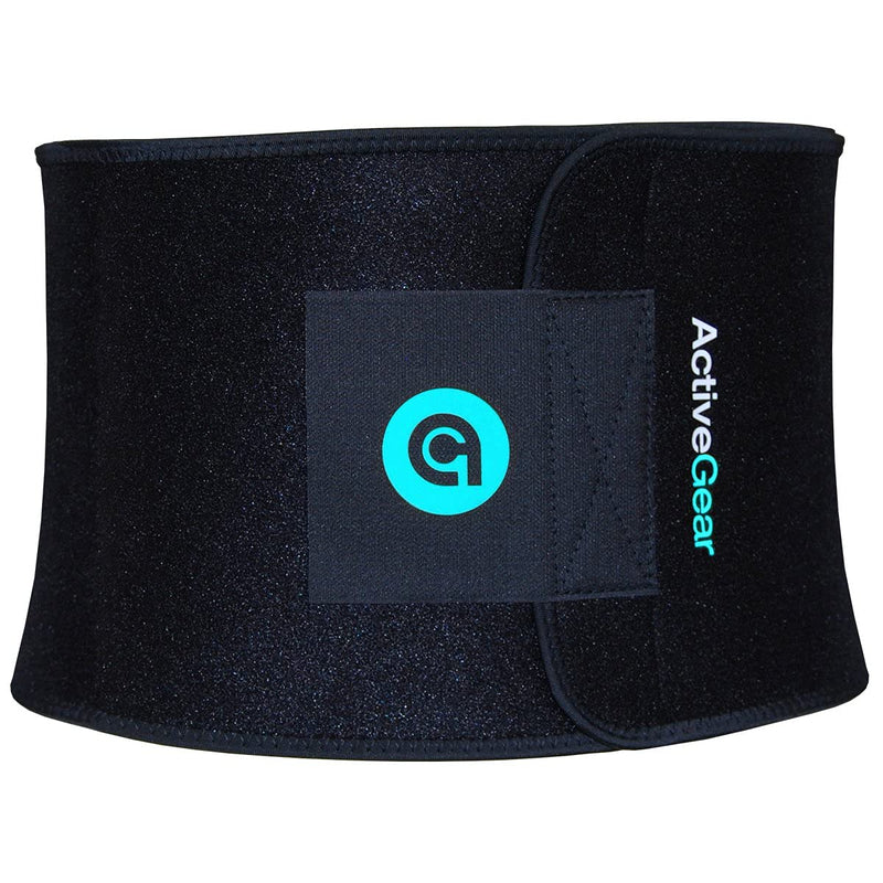 ActiveGear Waist Trimmer Belt Slim Body Sweat Wrap for Stomach and Back Lumbar Support Blue Large - BeesActive Australia