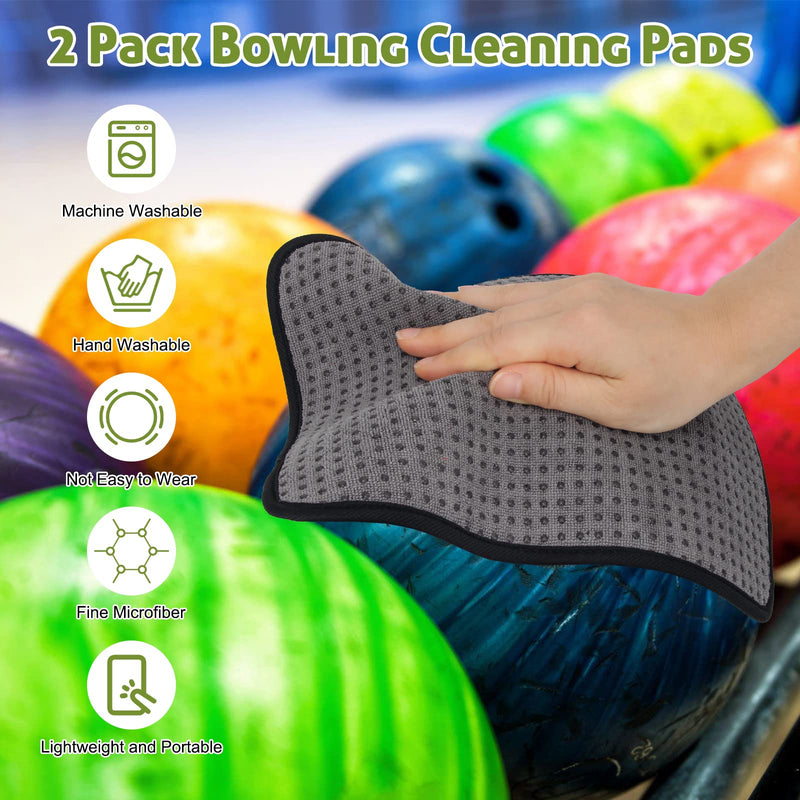 Anglecai 2 Pack Bowling Ball Towel Microfiber, 10 x 8 Inch Microfiber Bowling Towel Cleaner Bowling Ball Cleaning Pad with EZ Grip Bowling Shammy Towel for Cleaning Bowling Balls - BeesActive Australia