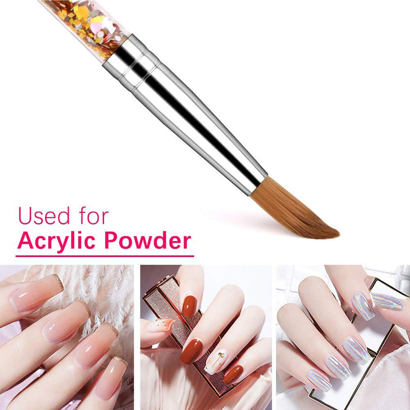 Acrylic Nail Brush, Acrylic Powder Manicure Pedicure Pure Kolinsky Sable Hair Oval Professional Nails Art Brush with Liquid Glitter Handle Size 8 Cosmetic Nail Salons DIY at Home for Girls Women - BeesActive Australia