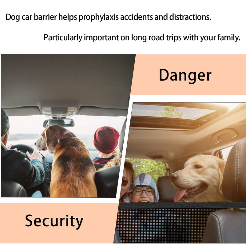 GoldOuya Car Dog Net Barrier, Adjustable Mesh Obstacle Car Dog Barrier Net Car Back Seat Pet Fence Car Pet Isolation Protective Network, Easy to Install and Clean 21 * 21In - BeesActive Australia