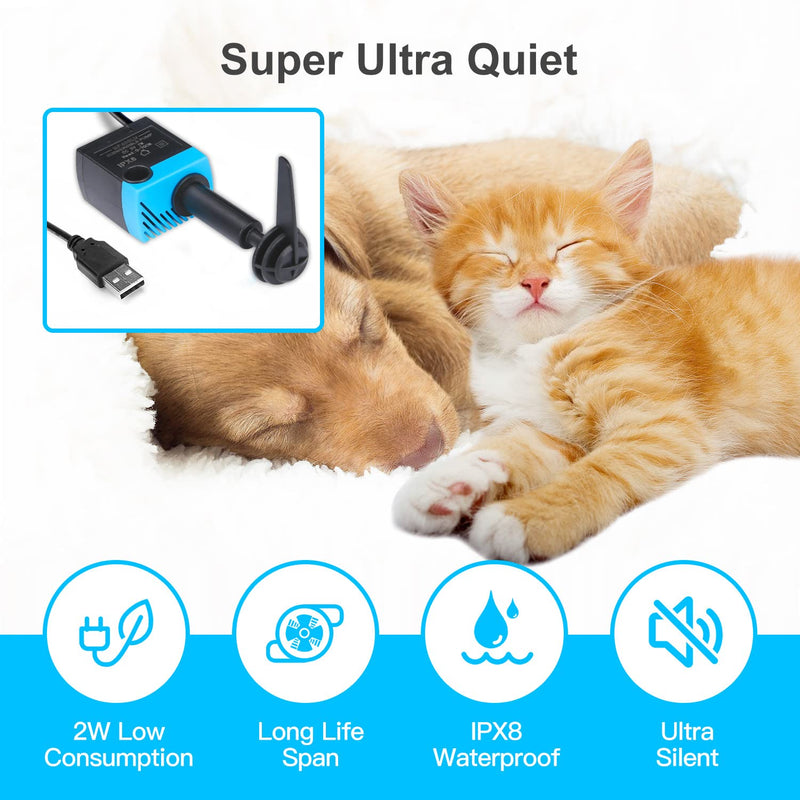 SanKlev SP-400LV Cat Water Fountain Pump,5V USB Replacement Pump for Platinum Pet Drinking Fountains Compatible with Platinum Dog and Cat Water Dispensers - BeesActive Australia
