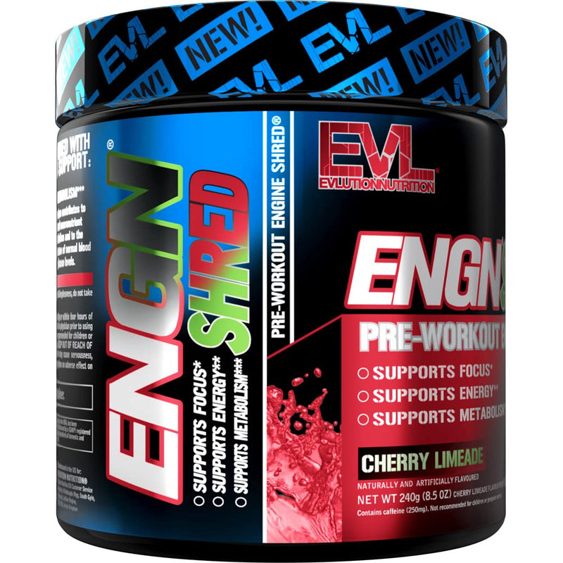 Evlution Nutrition ENGN Shred Pre Workout Thermogenic Fat Burner Powder, Energy, Weight Loss, 30 Servings (Cherry Limeade) - BeesActive Australia