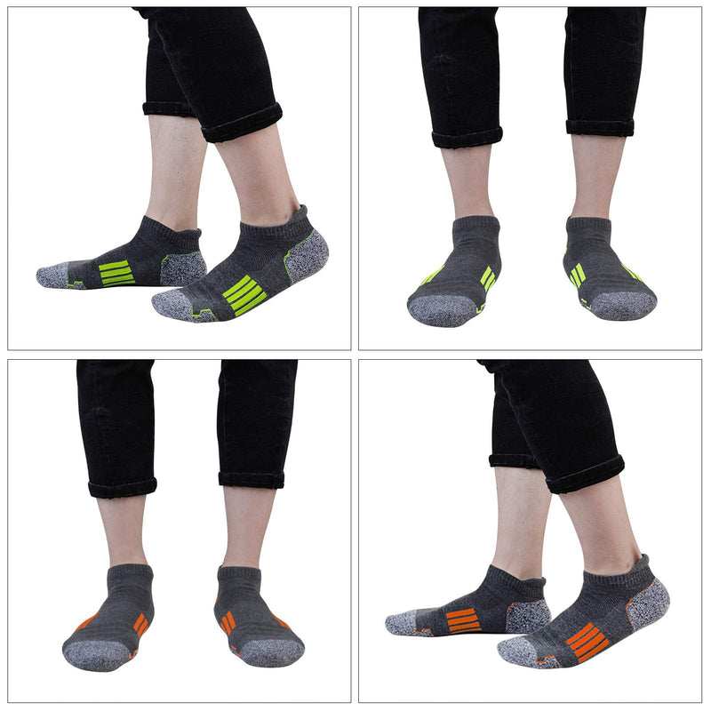 Mens Athletic Ankle Sports Running Low Cut Socks for Men 5 Pack Grey1-6pairs - BeesActive Australia