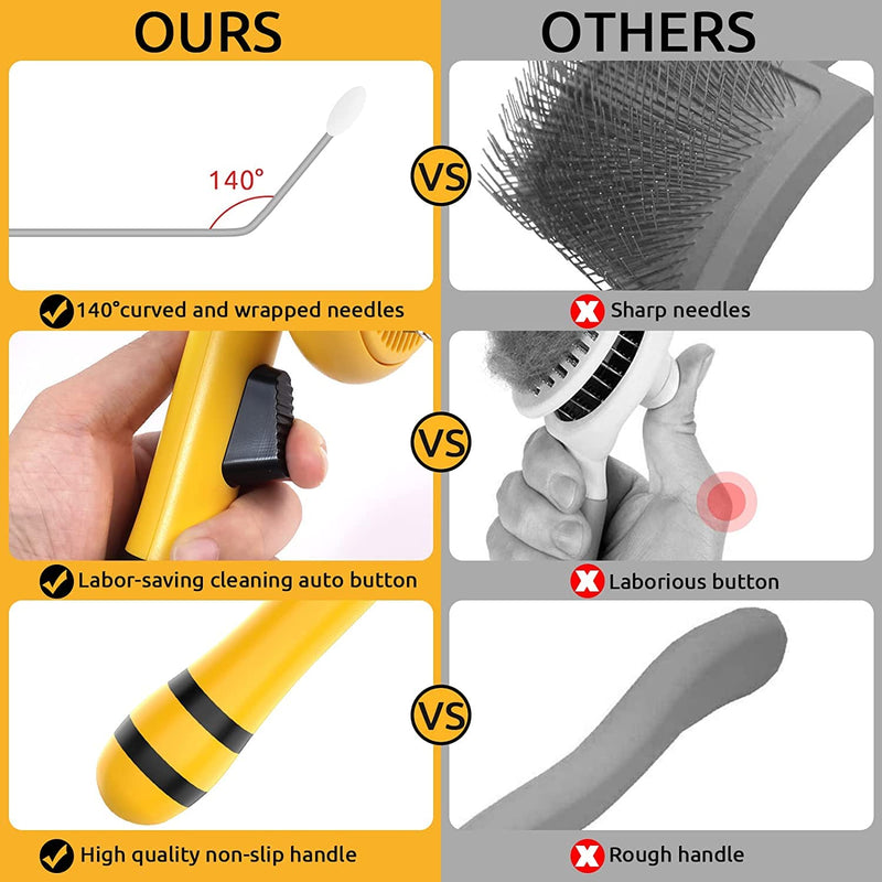 Beenefits 2022 Newest Design Self-Cleaning Slicker Brush for Dogs and Cats - The Ultimate Dog Brush for Shedding Hair, Fur, - Comb for Grooming Long Haired & Short Haired Dogs, Cats, Rabbits, & More - Deshedding Tool, Cat Brush - BeesActive Australia