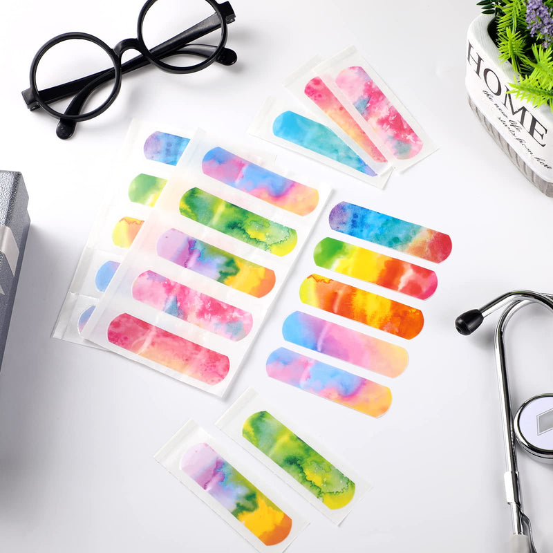 Kids Bandages Bulk Tie Dye Bandages for Kids Cute Waterproof Fabric Bandages Flexible Adhesive Bandages Breathable Care for Child Baby Toddlers Cuts Scrapes Wounds Burn, 10 Styles (120 Pcs) 120 - BeesActive Australia