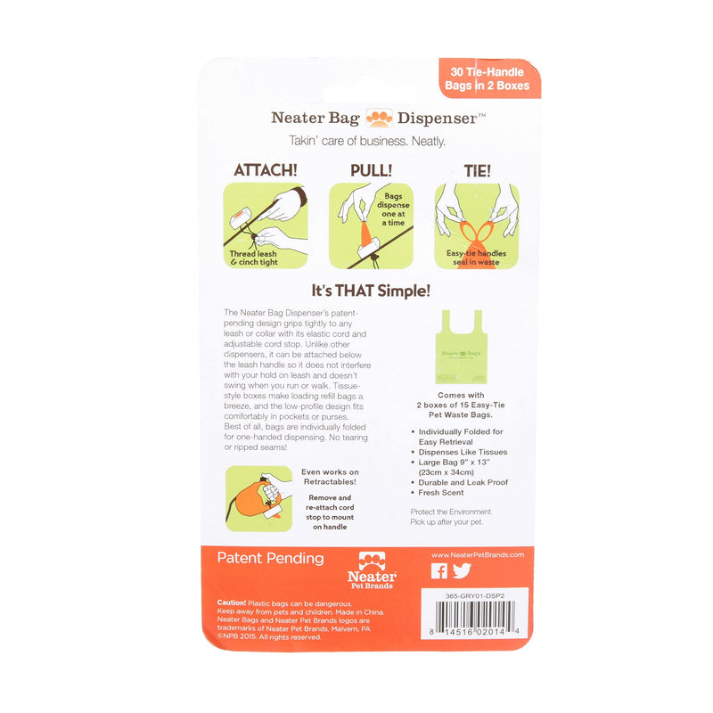 Neater Pets Neater Bags - Dog Waste Poop Bags - Dispense One at a Time Like Tissues - No Rolls to Fuss With - Easy-Tie Handles - Dispenser Attaches to any Leash (210 Bags, Chevron Pink) 210 Bags + Pink Dispenser - BeesActive Australia