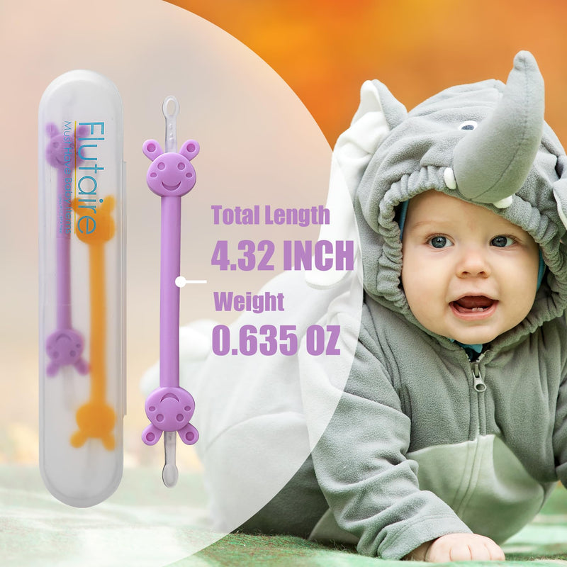 Booger Picker for Infants, Baby Nasal Booger and Earwax Remover for Newborns and Toddlers, Safe & Easy to Use, Infant Booger Picker for Sticky & Dried Boogers, Baby Boogie Picker (Orange & Purple) Orange + Purple - BeesActive Australia