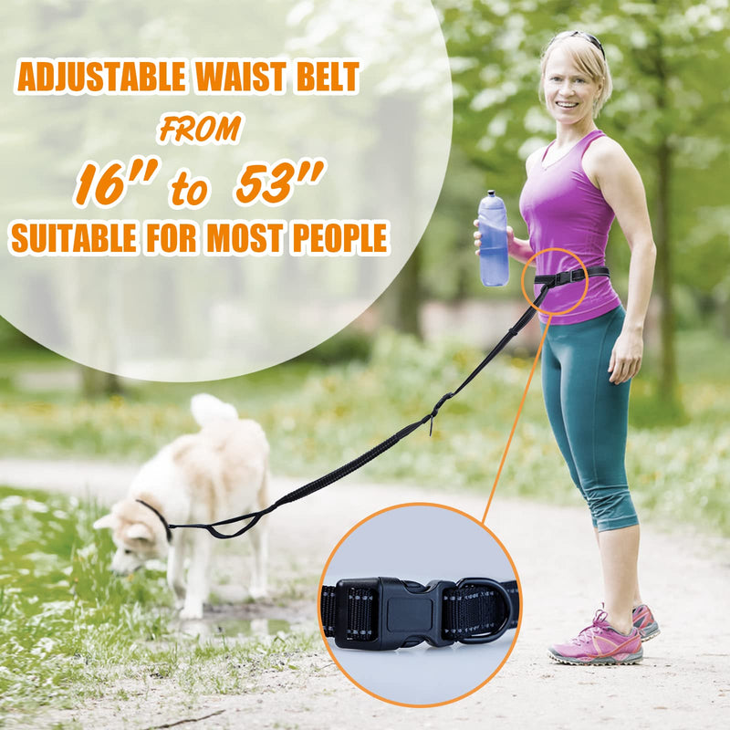 Hands Free Dog Leash,6FT Strong Double Padded Handle Dog Leash with Car Seat Belt Buckle, Reflective Dog Walking Training Shock Absorbing Bungee Leash 6in1,Zipper Pouch, Heavy Duty Dog Leash Black - BeesActive Australia