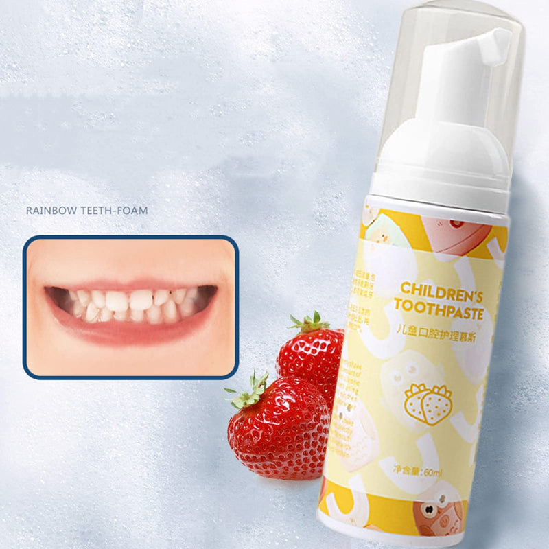 Children Teeth Cleaning Mousse, Fruit Flavor Tooth Whitening Foam, Strawberry Orange Flavor Oral Care Tool Toothpaste(Strawberry) - BeesActive Australia