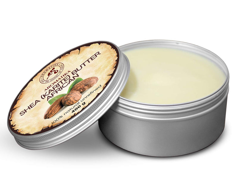 Shea Butter Cold Pressed 14.1 oz - Unrefined African Shea Butter - Ghana - 100% Pure & Natural - Best for Hair - Skin - Lip - Face - Body Care - Karite Shea Butter - Aluminium jar 14 Ounce (Pack of 1) - BeesActive Australia