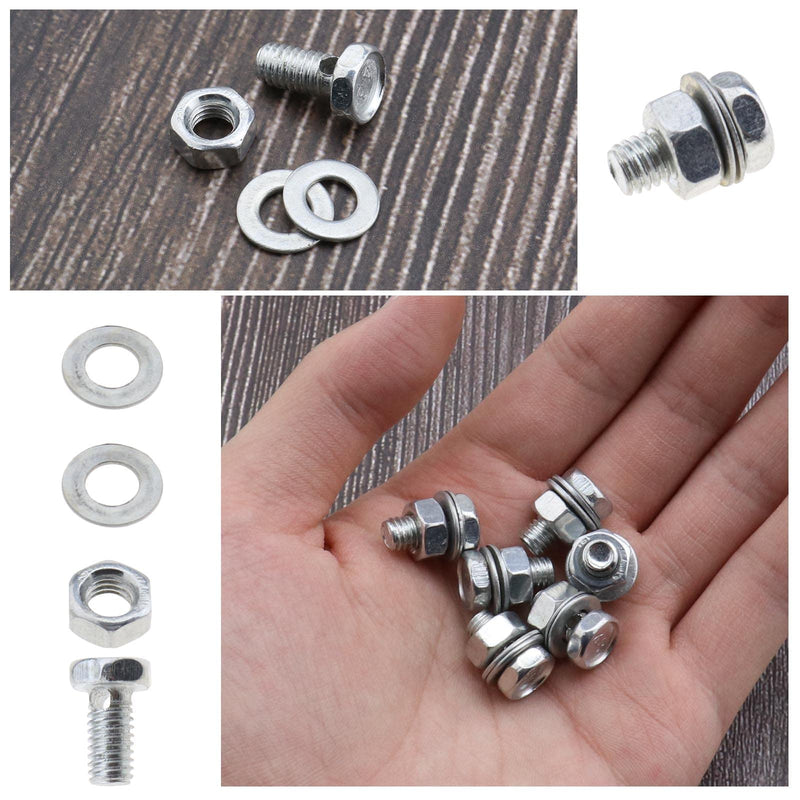 SING F LTD 20Pcs Bicycle Cable Anchor Bolts 6mm with Nuts and Washers for BMX Cross Bike Electric Bike Foldable Hybrid Kids Mountain Racing Trekking Bike Cycling Accessories Round/Hex Head Screw Hex Head Screw - BeesActive Australia
