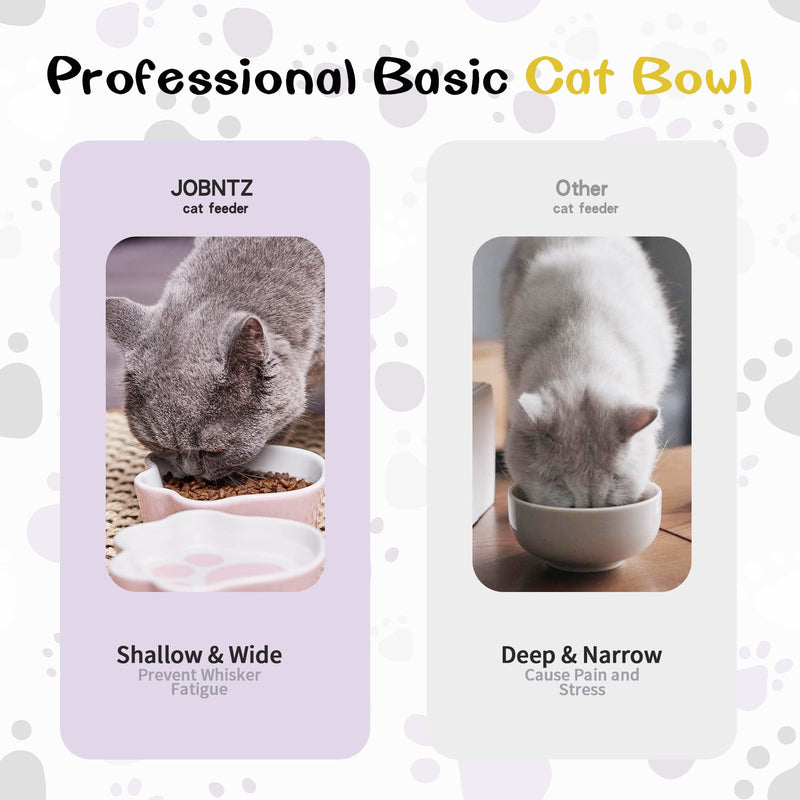 JOBNTZ Ceramic Cat Food Bowl, Flat Raised Pet Dishes for Indoor Cats,Microwave Dishwasher Safe #1 - BeesActive Australia