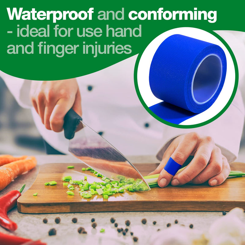 HypaPlast Blue Waterproof First Aid Tape for securing Plasters and Dressings, 2.5 cm x 5m, Pack of 3 Rolls - BeesActive Australia