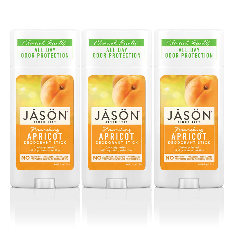Jason Aluminum Free Deodorant Stick, Nourishing Apricot, 2.5 Oz ( Pack of 3) - BeesActive Australia