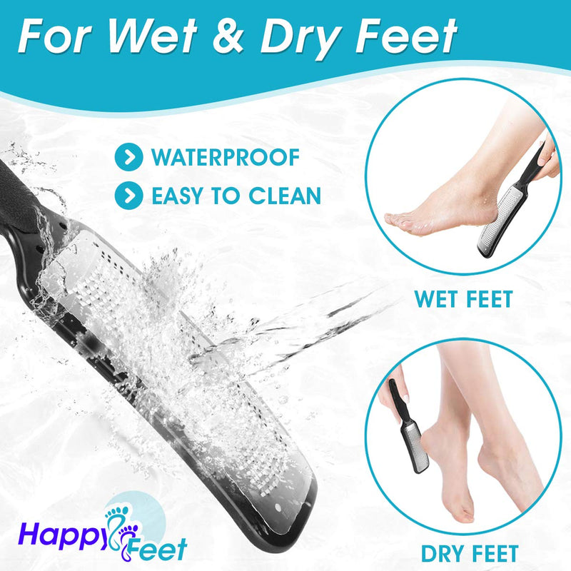 HAPPY FEET - Foot Filer For Dead Skin, Stainless Steel Foot Scrubber, Callus Scraper Tool For Feet, Shave Callus With Ease For Both Wet And Dry Feet, White Gift Boxed & Storage Bag Included. - BeesActive Australia