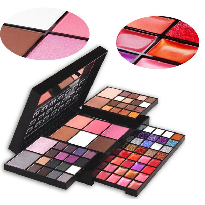 PhantomSky 74 Color Eyeshadow Palette Makeup Cosmetic Contouring Combination with Powder/Blusher/Lipgloss/Concealer - Perfect for Professional and Daily Use - BeesActive Australia