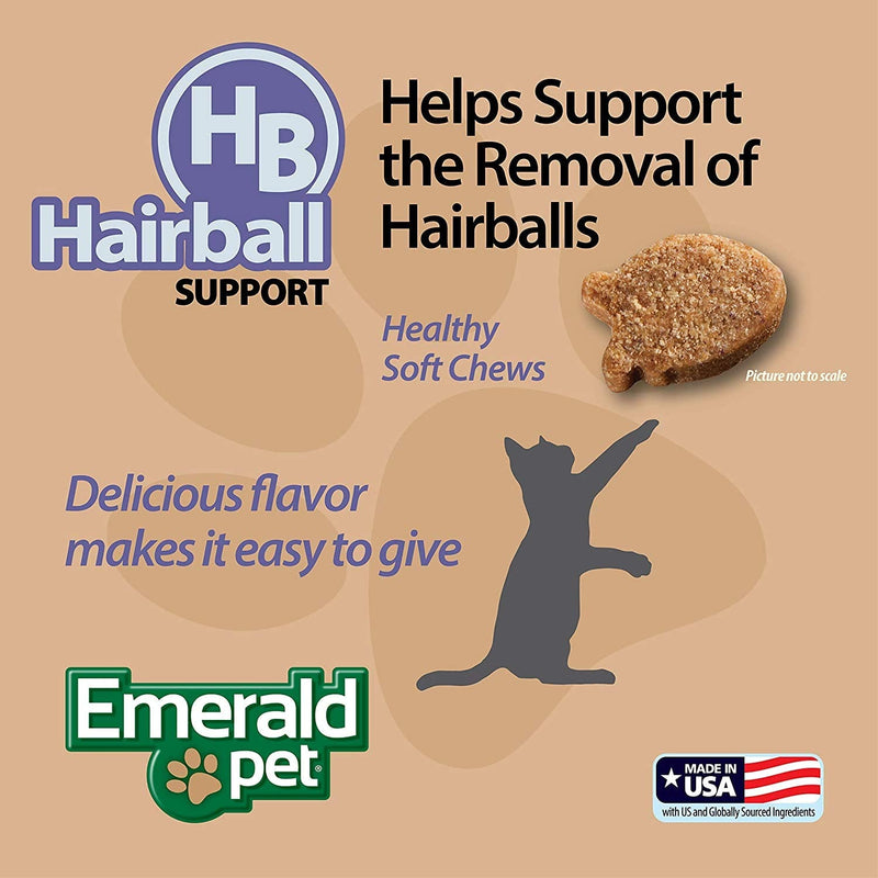 Emerald Pet 3 Pack of Hairball Feline Health Chews, 2.5 Ounces Each, Grain-Free, Made in The USA - BeesActive Australia