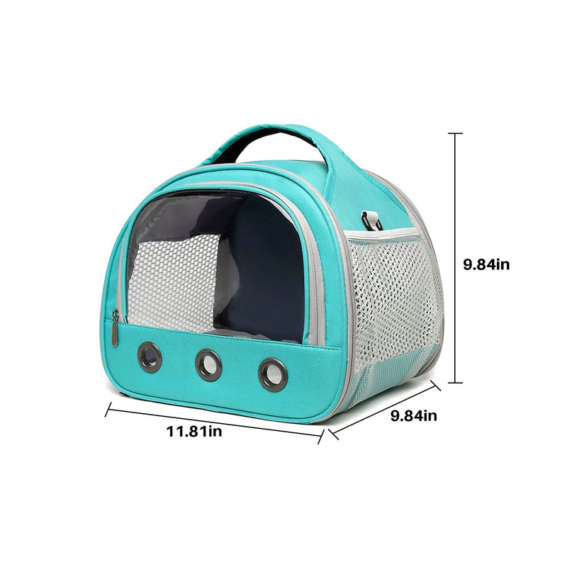 Small Pet Carrier Bag with Mat Guinea Pig Travel Carrier with Strap Portable Breathable Rabbit Carrier Outdoor Pet Bag for Squirrel Bunny Hedgehog Guinea Pig Cyan - BeesActive Australia
