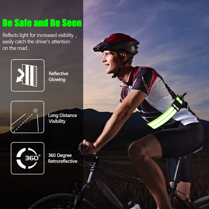 Saintrygo Reflective Sash 2 Pieces Reflective Running Gear High Visibility Safety Reflective Sash Reflective Jacket Adjustable Reflective Sash for Walking Cycling at Night Fluorescent Green - BeesActive Australia