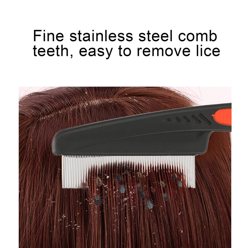 Fine Tooth Comb, Stainless Steel High Strength Teeth Hair Combs No Slip Grip Handle Brush Pet Tear Stain Remover Combs Fine Tooth Dandruff Remove Comb Perfect Grooming Tool - BeesActive Australia