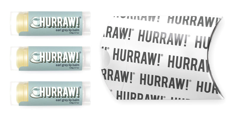 Hurraw! Earl Grey Lip Balm, 3 Pack: Organic, Certified Vegan, Cruelty and Gluten Free. Non-GMO, 100% Natural Ingredients. Bee, Shea, Soy and Palm Free. Made in USA - BeesActive Australia