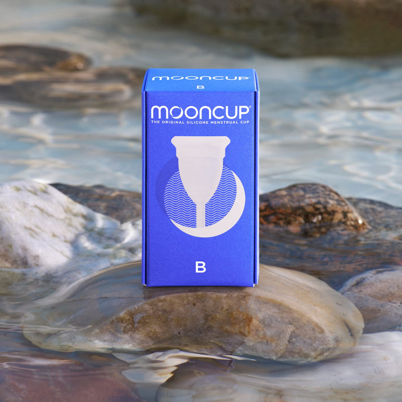 Mooncup® The Original Silicone Menstrual Cup - Size B, Reusable Soft Silicone Period Cup for Those Under 30/Not Given Birth Vaginally. Sustainable, Eco Friendly, Hypoallergenic & Great for Heavy Periods. Organic Cotton Bag Included. - BeesActive Australia