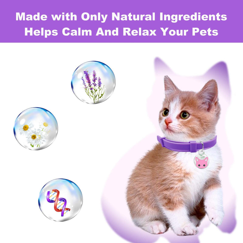 4 Pack Cats Calming Collar, Cat Anxiety Relief with Pheromones, Waterproof Calm Collar Size Up to 15 Inches (4 Pack Cats Collar+4 Pendants) - BeesActive Australia