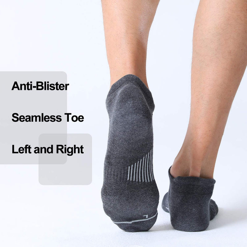 Fitrell 6 Pack Men's Ankle Running Socks Low Cut Cushioned Athletic Sports Socks 7-9/ 9-12/ 12-15 Dark Gray+gray - BeesActive Australia