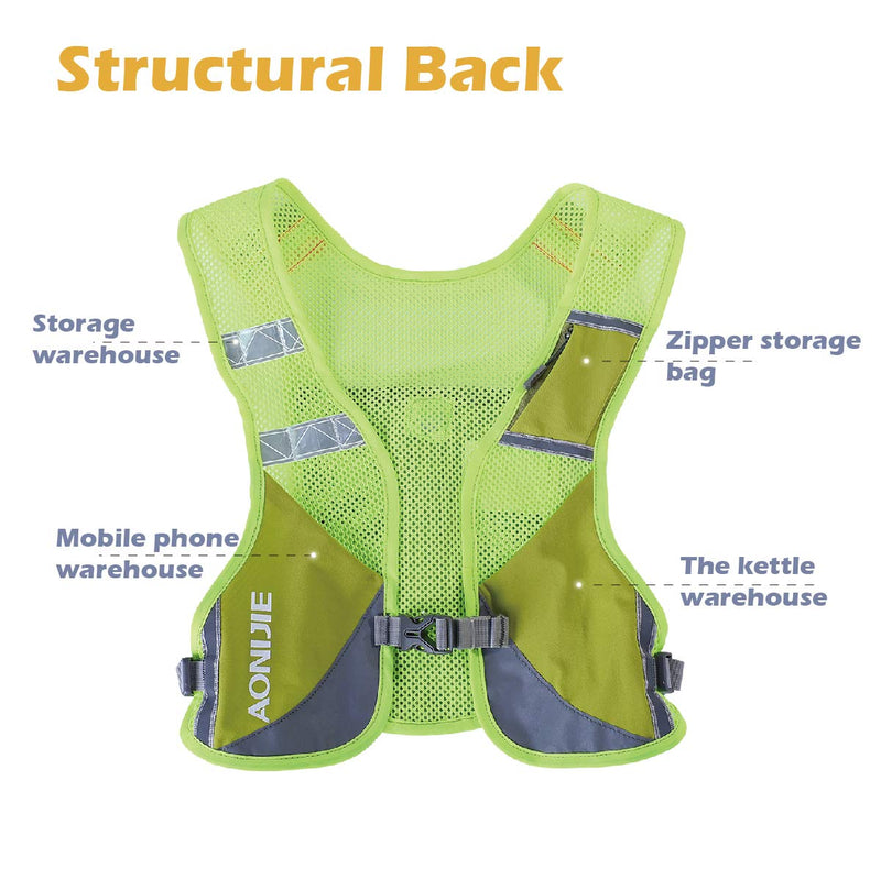 [AUSTRALIA] - TRIWONDER Reflective Running Vest Hydration Race Vest Hydration Pack Backpack Rose Red - Only Vest 