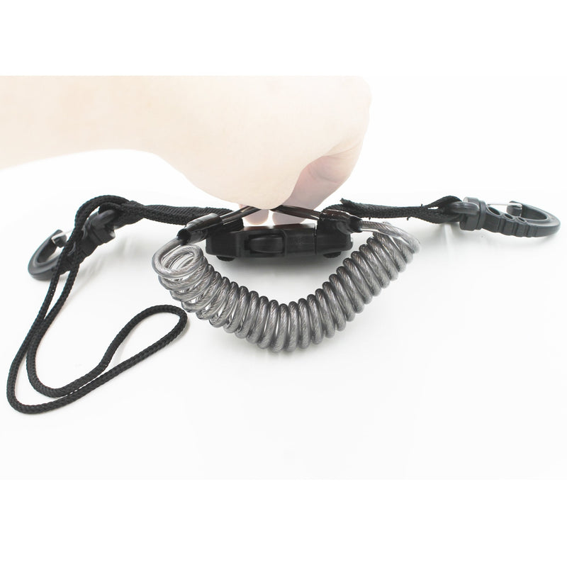 YYST One Stainless Steel Scuba Diving Lanyard Stainless Steel Spring Coiled Lanyard with Quick Release Buckle for Cameras and Dive Lights - BeesActive Australia
