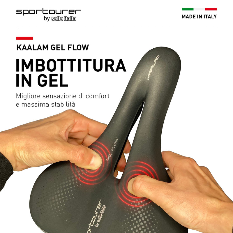 Selle Italia, Kaalam Gel Flow, Road and Triathlon Bike Saddle - for Men and Women, 470g, Black - BeesActive Australia