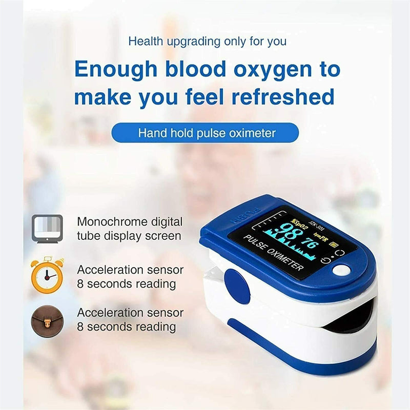 Oxygen Saturation Monitor GENERISE Pulse Oximeter for Adults & Children - Blood Oxygen Monitor with Large Clear OLED Display - - BeesActive Australia