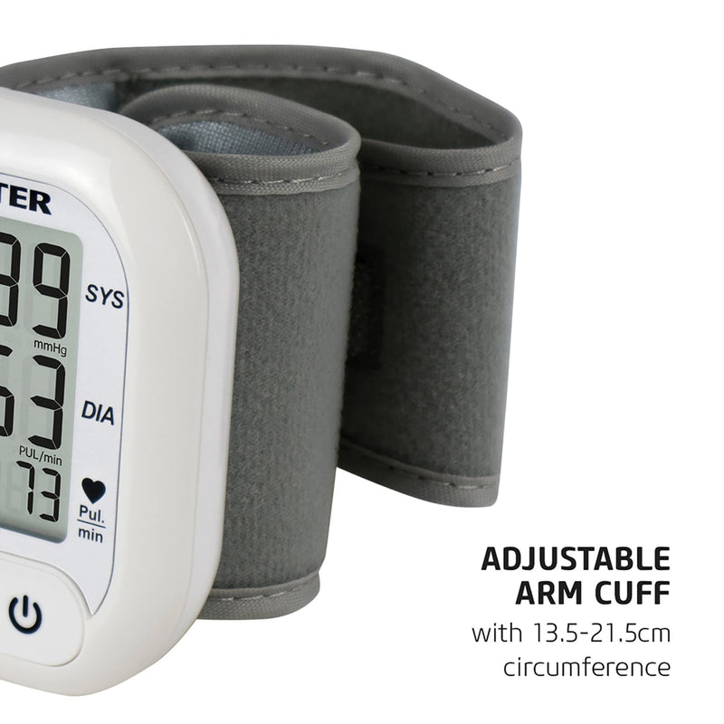 Salter BPW-9101-EU Electric Wrist Blood Pressure Monitor – Automatic Irregular Heart Rate Detector, Compact for Home Use and On the Go, Stores 60 Readings, Traffic Light Style Display, 13-21.5 cm Cuff - BeesActive Australia