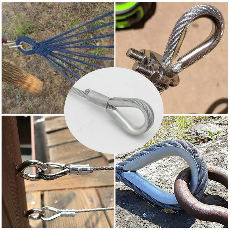 4Pcs 1/2" Wire Rope Chain Thimble for Boat Rigging Anchor Boat Terminating Splicing 316 stainless - BeesActive Australia