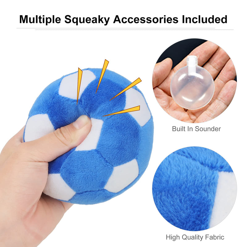 TONYFY Dog Toys Ball Plush Squeaky Football Tennis Rugby Soft Pet Interactive Toy Ball Indoor Outdoor Jolly Ball for Puppy Small Medium Dogs Chew Birthday&Festival Gifts Blue Football : Diameter 4.3in - BeesActive Australia