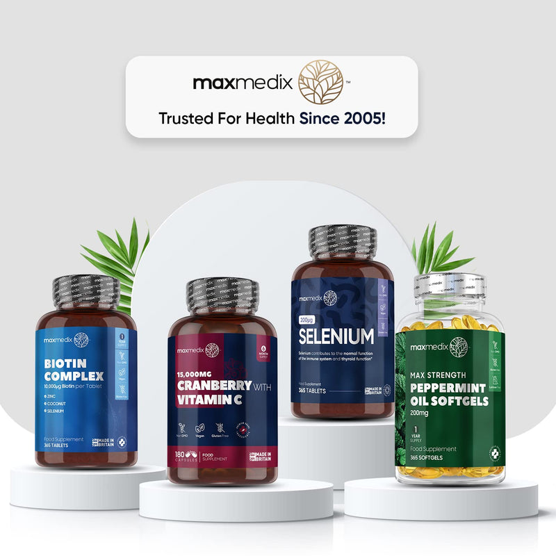 Selenium 200mcg - 365 Selenium Tablets (1 Year Supply) - Yeast Free Selenium Supplements - L-Selenomethionine - Natural Immune System & Thyroid Supplements - Hair and Nail Supplements for Women & Men - BeesActive Australia