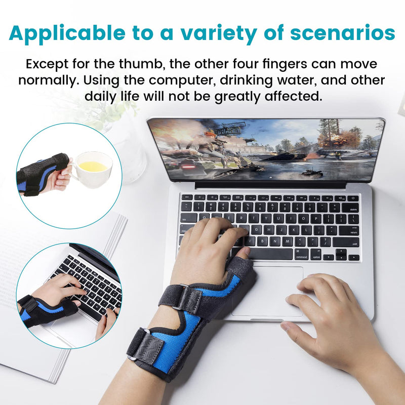 Thumb Brace Stabilizer Splint-Thumb Arthritis Spica Support for Left & Right Hand, CMC Joint Trigger Thumb Immobilizer, for Knuckle Pain Relief, Tendonitis, Sprains-Thumb & Wrist Fixed Aluminum Plate S/M - BeesActive Australia