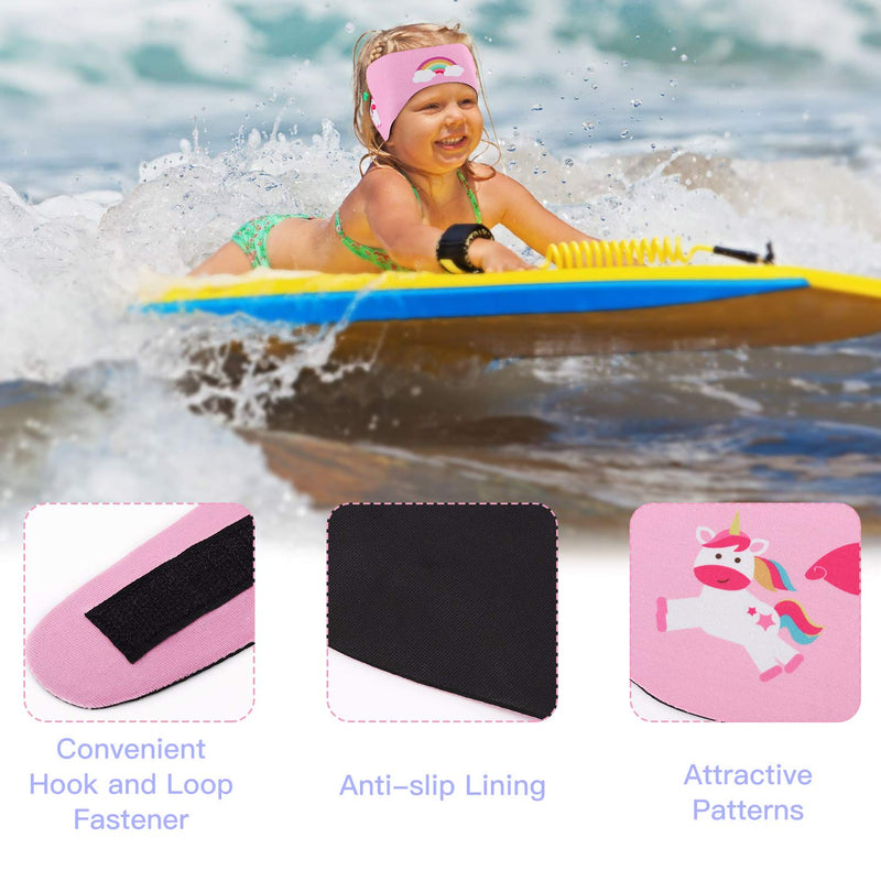 HeySplash Swimming Headband, Ear Band Swimmer Ear Protection, Elastic Neoprene Ear Guard and Hair Guard for Kids, Toddlers and Adults, Designed to Keep Water Out and Hold Earplugs in Pink Small (Pack of 1) - BeesActive Australia