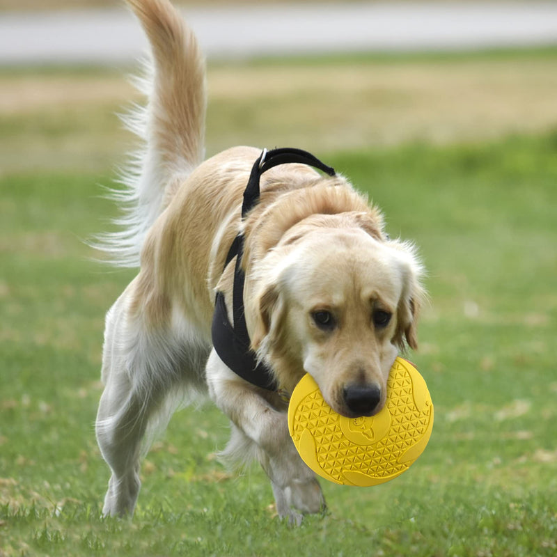 YEAHDORIMI Natural Rubber Flying Disc Dog Toy，Suitable for Playing Outdoors, on The Beach, in The Courtyard Yellow - BeesActive Australia
