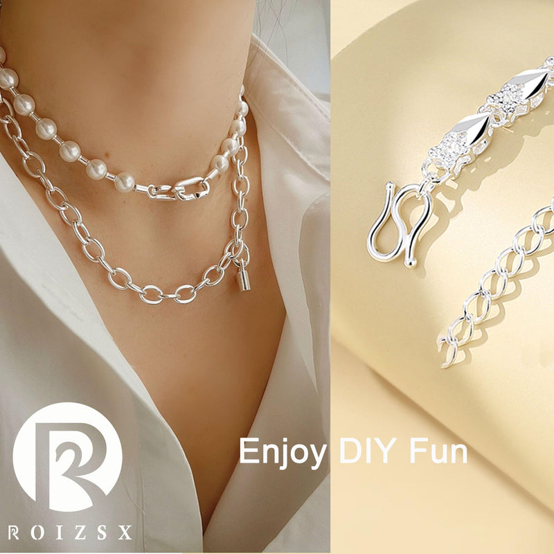 Double Opening 925 Sterling Silver S Hook Necklace Clasps Open Jump Rings for Necklaces Bracelet Or Jewelry Making, Made in Italy,4Silver,0.48 * 0.24IN 4Pcs Silver 0.47in/12MM - BeesActive Australia